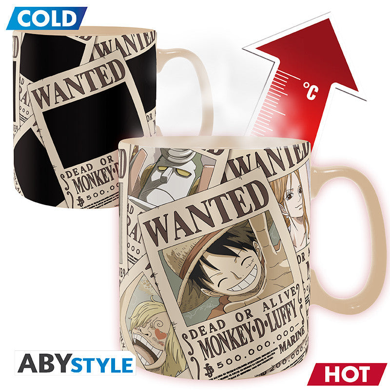 ONE PIECE - Mug thermo réactifs- 460 ml - Wanted