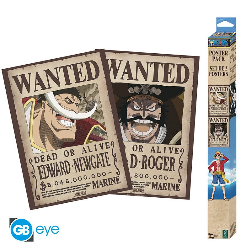 ONE PIECE - Set 2 Posters 52x38 - Wanted Roger & Barbe Blanche