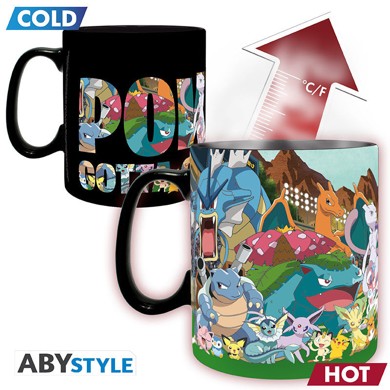 POKEMON - Mug thermo réactif - 460 ml - "Attrapez-les tous"